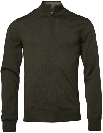 Chevalier M's Aston Half Zip Merino Pullover Leather Brown