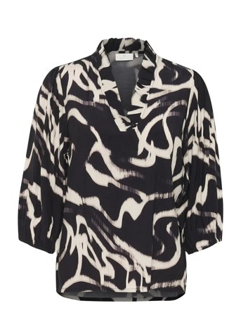 Kamartha Frill Blouse Black Kaffe