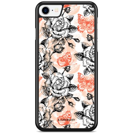 Bjornberry Skal iPhone 7 - Fjärilar & Rosor