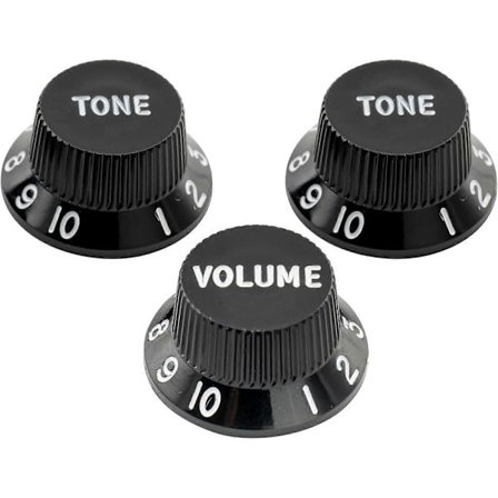 Ultra Universal Passande Storlek Strat Rattar 2 Ton 1 Volym Set för Fender Stratocaster ST Stil Elgitarr, Svart