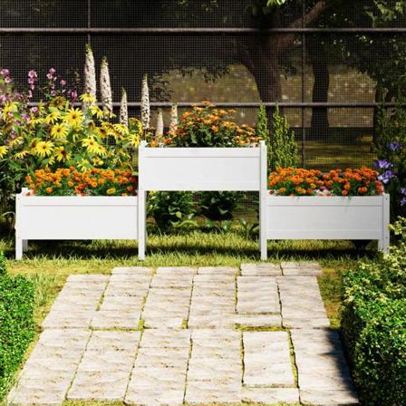 Vidaxl Odlingslåda Vit 245,5x44x75 Cm Massiv Furu Vit