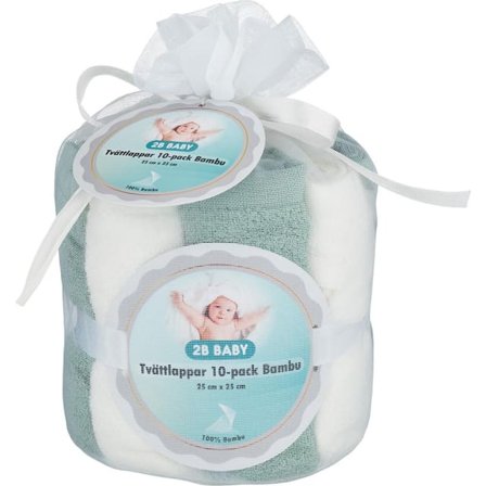 2B Baby Tvättlappar Bambu 10-pack Bädda Unisex Grön