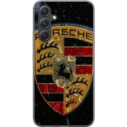 Yhteensopiva Puhelinkuori Samsung Galaxy A55 Porschen logo juliste ylellinen automerkki vaakuna urheiluauto emblem Stuttgart klassinen retro muotoilu