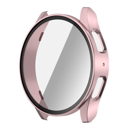 Samsung Galaxy Watch7 44mm Bump Resistant Watch Case with Built-In Tempered Glass Film - Rose Gold