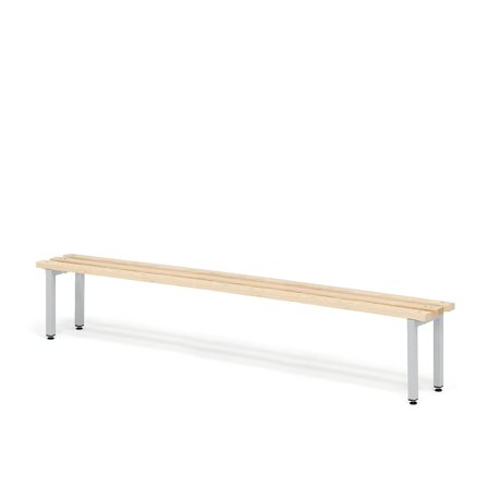 Changing room bench ELITE, 1800x300x390 mm, beech, grey