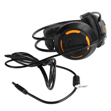 AJAZZ Over-Ear-hovedtelefoner 7.1 Stereo Sound Noise Cancelling Wired Headset med USB-interface Sort