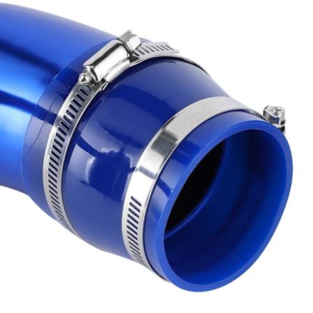 Kaldluftinntakfilter i karbonfiber-stil, aluminiumsrørsett 76 mm 3 tommer Universalsett (Middels blå aluminiumsrør)
