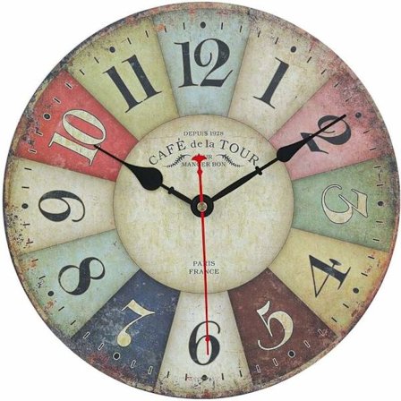 Vintage Retro Seinäkello - Hiljainen Teollinen Design Kello Moderni Puinen Seinäheiluri Makuuhuoneeseen Keittiöön Kylpyhuoneeseen Toimistoon Hotelliin