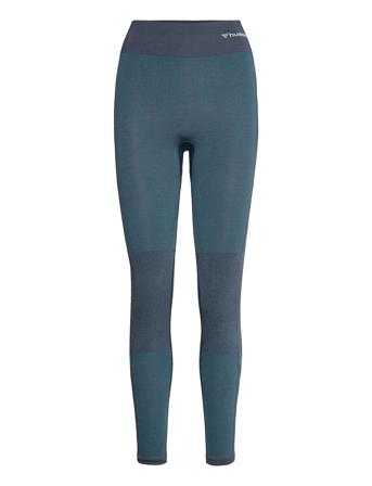 Hmlclea Seamless Mid Waist Tights Running/training Tights Sininen Hummel