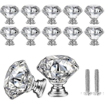 Krystall Skuffeknotter Kommode Møbelknotter Sink Legering Krystallglass Møbelknott Håndtak Garderobeskap Trekk Håndtak Møbelhåndtak (10 stk)
