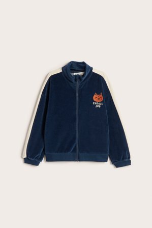 Kappahl | Genser i velur med glidelås | Mørkeblå