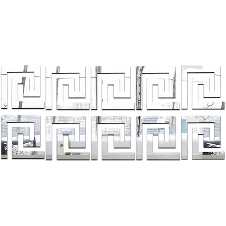 3D Speil Veggklistremerke Avtakbar Selvklebende Akryl Flis Dekaler Kunst DIY Dekor Hjemmekontor Vegg Fot Linje Tapetkanter Gulvlist (sølv, 10