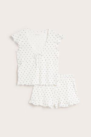 Kappahl | Pyjama Luonnonvalkoinen XS | Luonnonvalkoinen