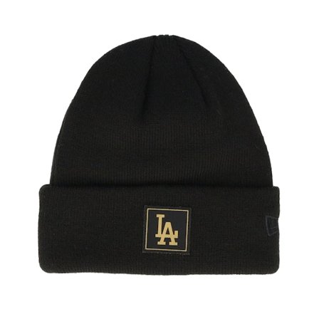 New Era - MLB Zwart cuff Beanie - Kids Los Angeles Dodgers Metallic Beanie Black Cuff @ Hatstore
