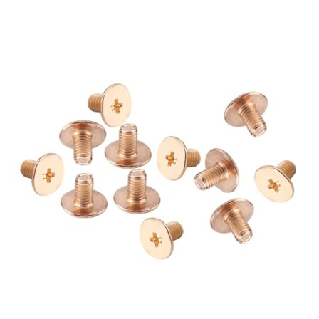 10 stk. messingnagler, skru tilbake, rundt hode, lærverkstilbehør