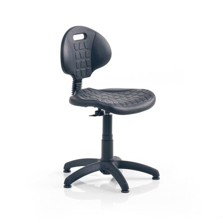 Verkstedstol, lav, 420–540 mm, svart