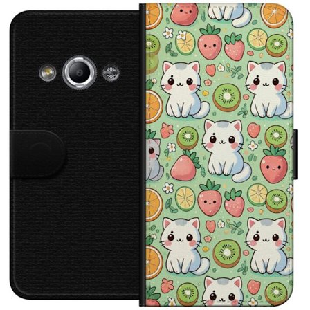 Kompatibel Tegnebogsetui til Samsung Galaxy Xcover 3 Søde katte med frugt i legende design