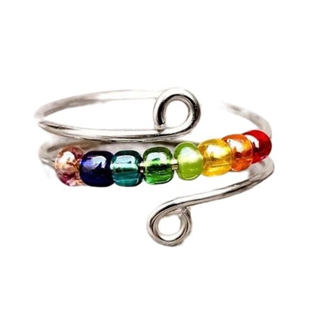 Kvinnoring Rotationsbar Justerbar Öppningsdesign Geometrisk Galvanisering Anti-Stress Gåvor Färgglada