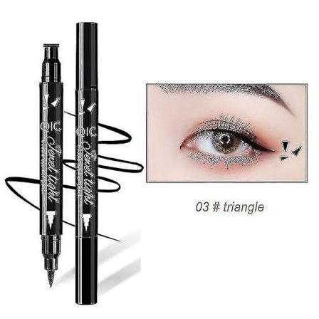 Eyeliner Stamp Nybörjarvänlig Dubbelhuvud Flytande Eyeliner Penna Vattentät Smetfri Öga