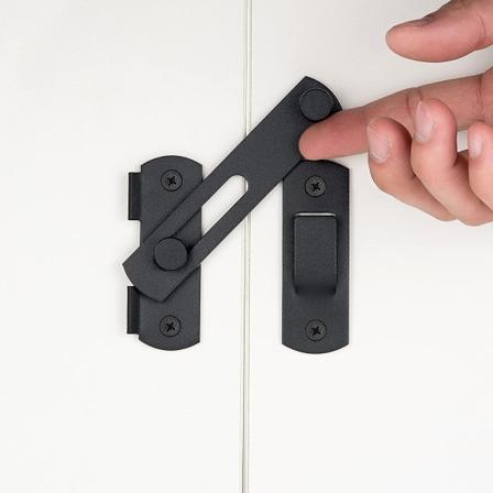 4-pack ladugårdsdörrspärrar,3,93" x 2,75" mattsvart rostfritt St.