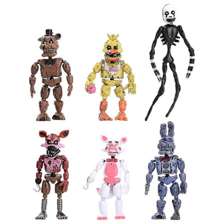 Sex-pack FNAF Actionfigurer - Five Nights At Freddy's Leksaksset