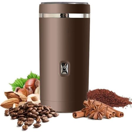 Elektrisk kaffemølle, kornmølle, elektrisk krydderkværn til kaffebønner og krydder med 8 blades i rustfrit stål.