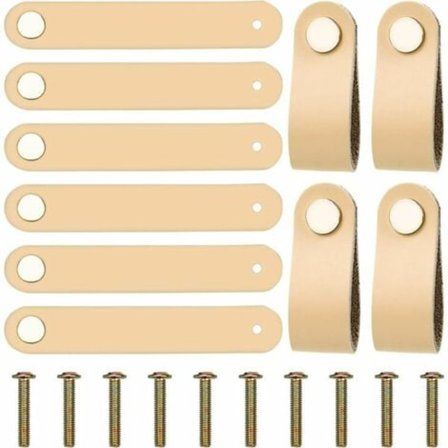 10 kpl Nahkavetolaatikkokahvat, PU-nahka Huonekalukahvat Ruuveilla Huonekaluille Keittiöön Kylpyhuoneen Kaappeihin