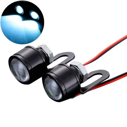 2 st Eagle Eye LED-lampa 12V AC 150mA 3W Aluminium Vit Belysning Motorcykel Körljus