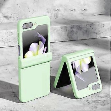 Skal för Galaxy Z Flip 5 med gångjärnsskydd och stöttåligt skyddsskal för Galaxy Flip 5 5g (ljusgrön)
