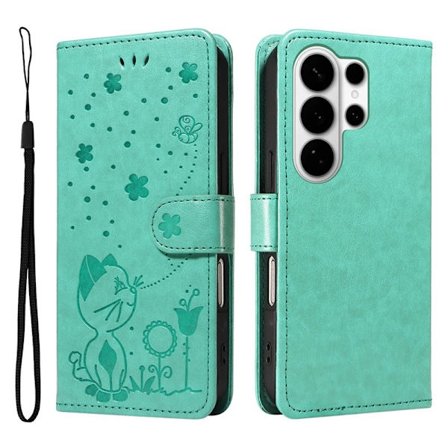 Cat Bee Samsung Galaxy S26 Ultra Plånboksfodral Konstläder - Grön