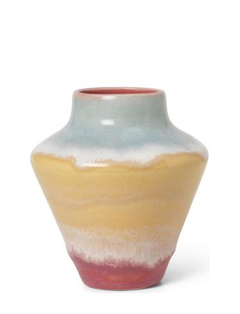 Poppery Vase H12 Cm Pink/Mint/Gul Home Decoration Vases Small Vases Pink Kähler