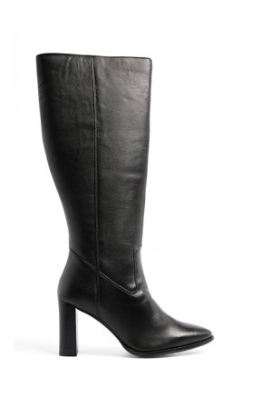 Premium Selection Bottes hauteur genou en cuir à bout rond - Chaussures en cuir - Noir - EU 36