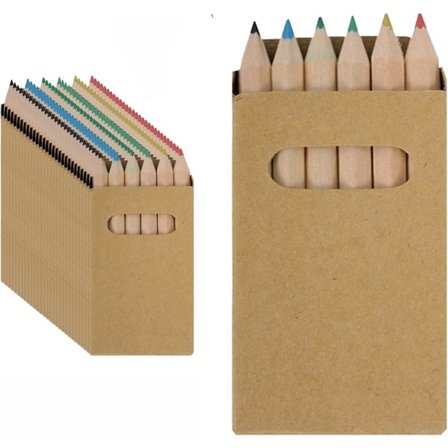 50 esker med 6 mini fargeblyanter.