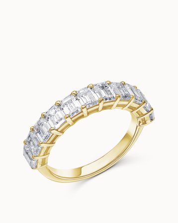 Alliancering Lola smaragdslebne Naturlig Diamanter 18K Gultguld