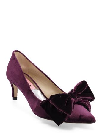 Alimo Velvet Shoes Heels Pumps Classic Lilla Custommade