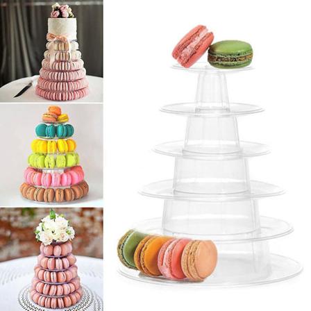 Macaron-kakun esittelyalusta 6-kerroksinen py re muovinen kakkuteline