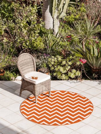 Indoor/Outdoor Rug Washable Small Capri - Rust Red Ø 100 Modern Style