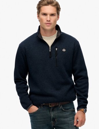 Superdry Storm Fleece Half Zip - Navy - L
