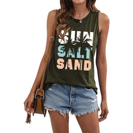 Dam ärmlös Beach Praty Shirts Topp