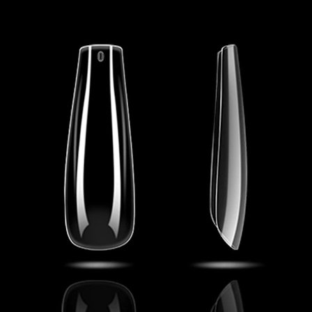 500 st transparenta kistformade naglar, långa konstgjorda naglar, kistformade falska naglar, full täckning ballerina naglar, akrylnaglar, konstgjorda 