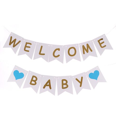 Födelsedagsdekoration Välkommen Baby Banners Papper Flaggor Baby Showe