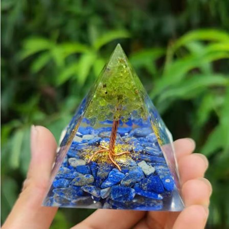 Krystal Energi Pyramide til Meditation og Chakra Healing Gems DXGHC