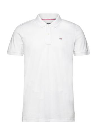Tjm Slim Placket Polo Ext White Tommy Jeans