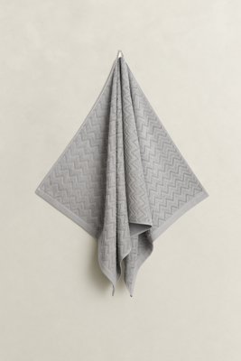 GANT - Jacquard fiskebensmønster håndkle 70x140cm concrete grey
