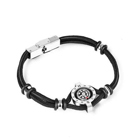 Herr Vintage Läder Armband Rep Bangle Justerbar