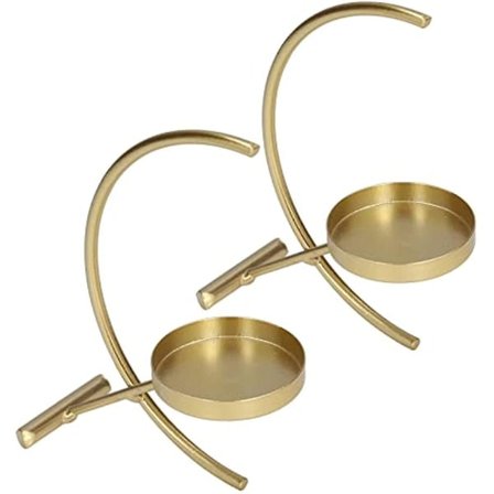 Kultaiset Kynttilänjalat, 2 kpl, Hääkeskipisteet, Kynttilänjalka, Elegantti Koriste