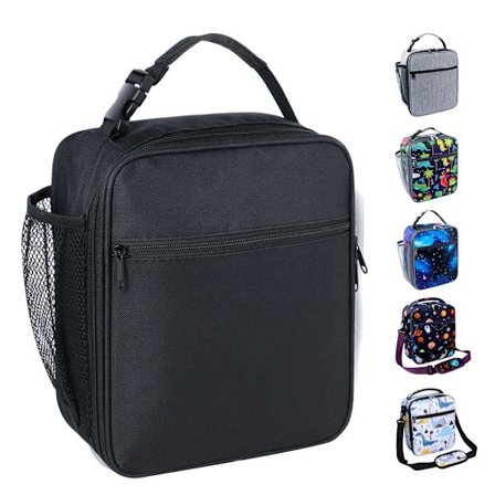 Isolerad lunchväska, bärbar för picknick och arbete (svart)