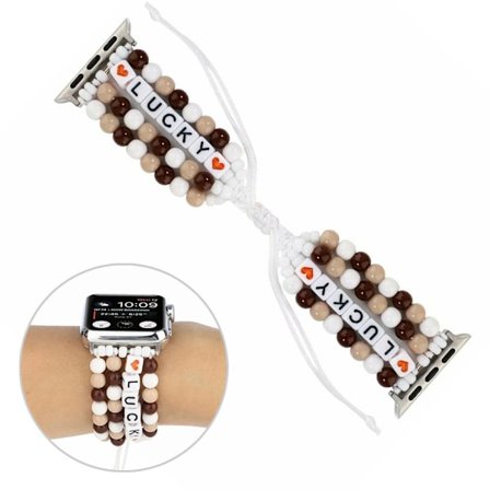 Apple Watch Series 6 / 5 44mm lucky beads rem - kaffe