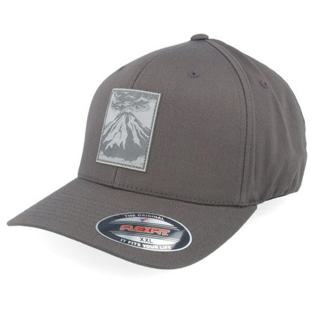 Wild Spirit - Grå flexfit Keps - Vulcano Grey Patch Dark Grey Flexfit @ Hatstore