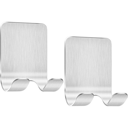 2 stk. barberhøvelholdere til brusebad, kroge selvklæbende barberhøvel brusebad rustfrit stål selvklæbende kroge, sølv